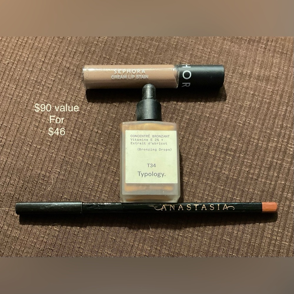 Typology Bronzing Drops with bonus Sephora cream lip stain+Anastasia lip Liner